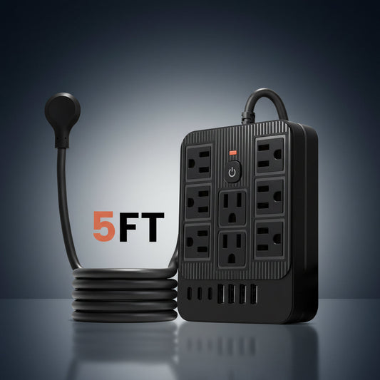 15-in-1 Power Strip with Surge Protection — 8 AC Outlets, 4 USB & 3 USB-C Ports