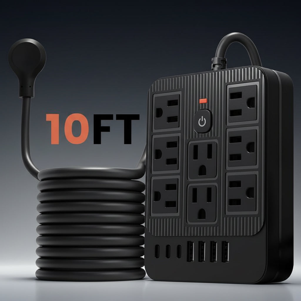 15-In-1 Power Strip with Switch & Surge Protectionmultifunctional Surge Protector with 8AC Outlets 4 USB & 3Type-C USB Ports Socket for Office Home and Travel Walloutlet Extender Power Socket Expander Electrica Loutlet